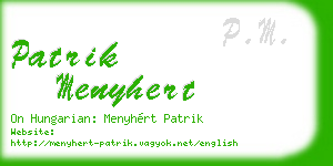 patrik menyhert business card